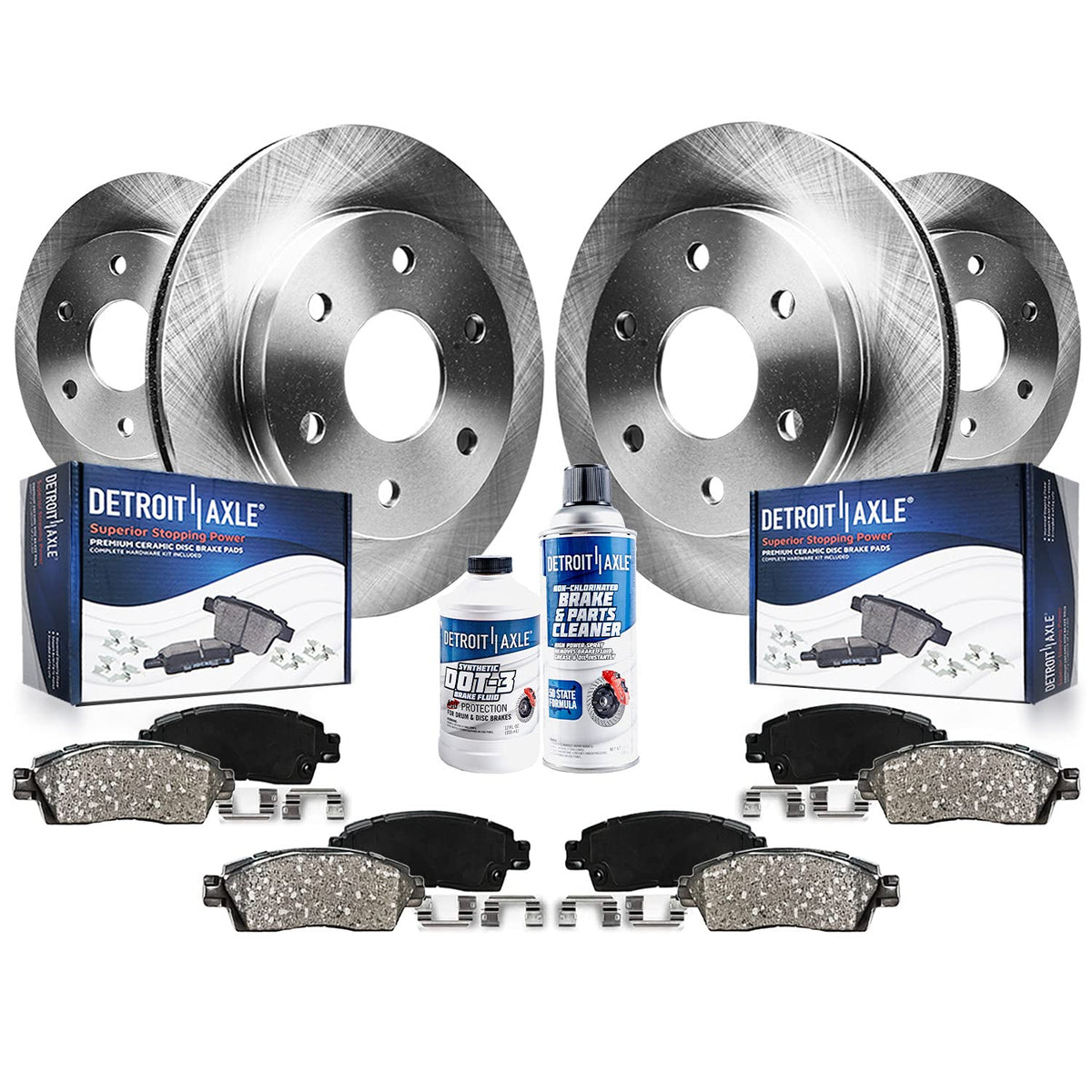 Detroit Axle - Brake Kit for Silverado Sierra Avalanche Suburban 1500 Yukon Tahoe Escalade Disc Brake Rotors Ceramic Brakes Pads